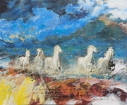 Chevaux de Camargue 120x100 akryl